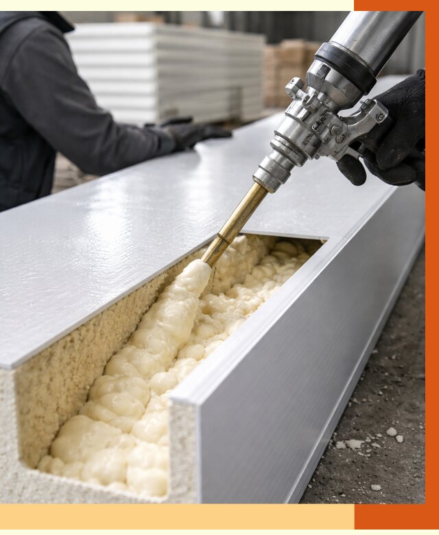 Заполнение пустот холодильных панелей в Гатчине от 7707 руб. | ТепломастерГтч