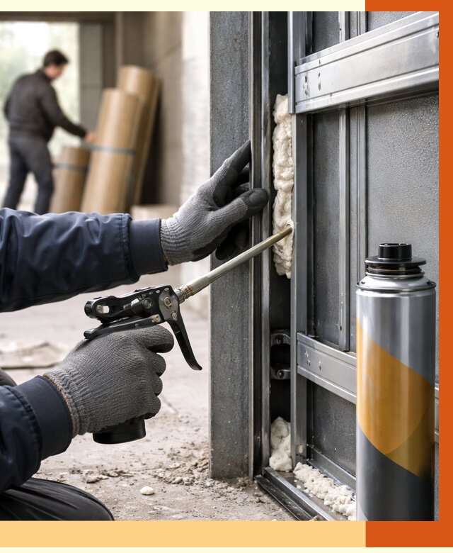 Заполнение пустот ворот в Гатчине от 4624 руб. — заливка ППУ, утепление под ключ | ТепломастерГтч