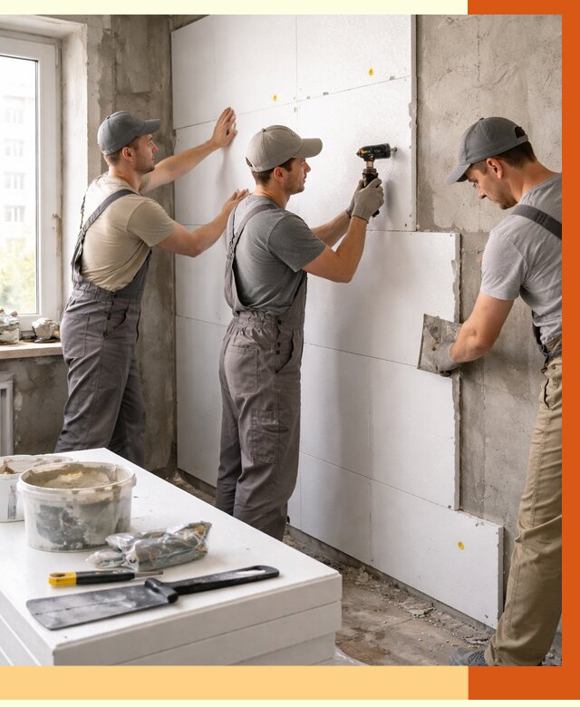 Утепление пенопластом домов и стен в Гатчине от 1901 руб. — ТепломастерГтч