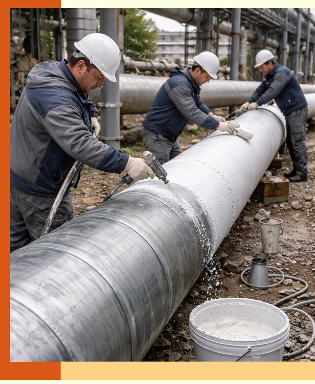 Утепление теплотрассы жидкой теплоизоляцией в Гатчине