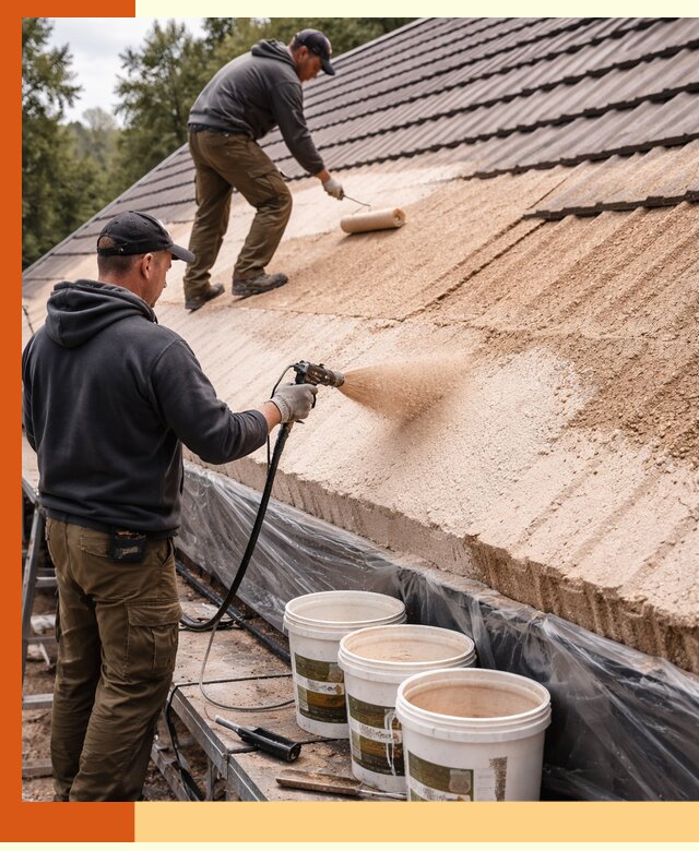 Утепление кровли жидкой пробкой в Гатчине для домов и зданий