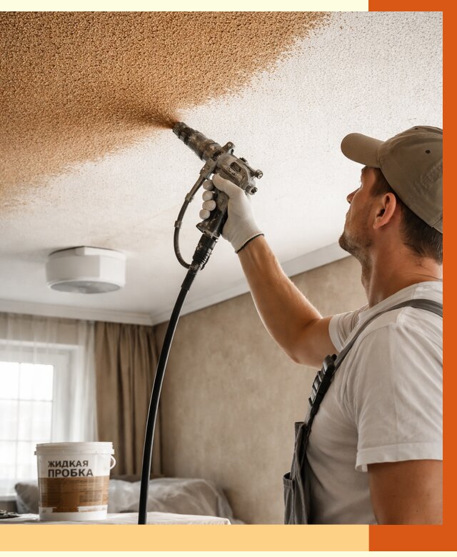 Утепление потолка жидкой пробкой в Гатчине от 3597 руб. | ТепломастерГтч