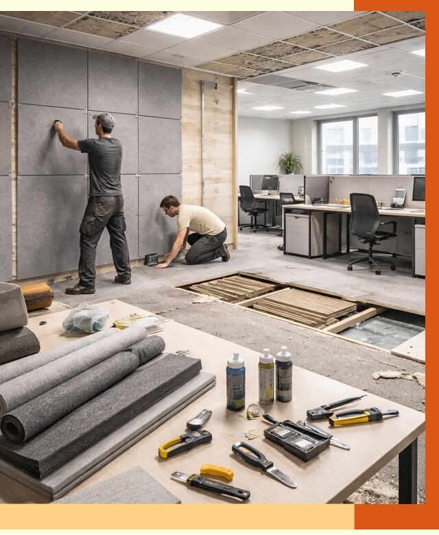 Профессиональная шумоизоляция офиса в Гатчине от 6936 руб. за м2 | ТепломастерГтч