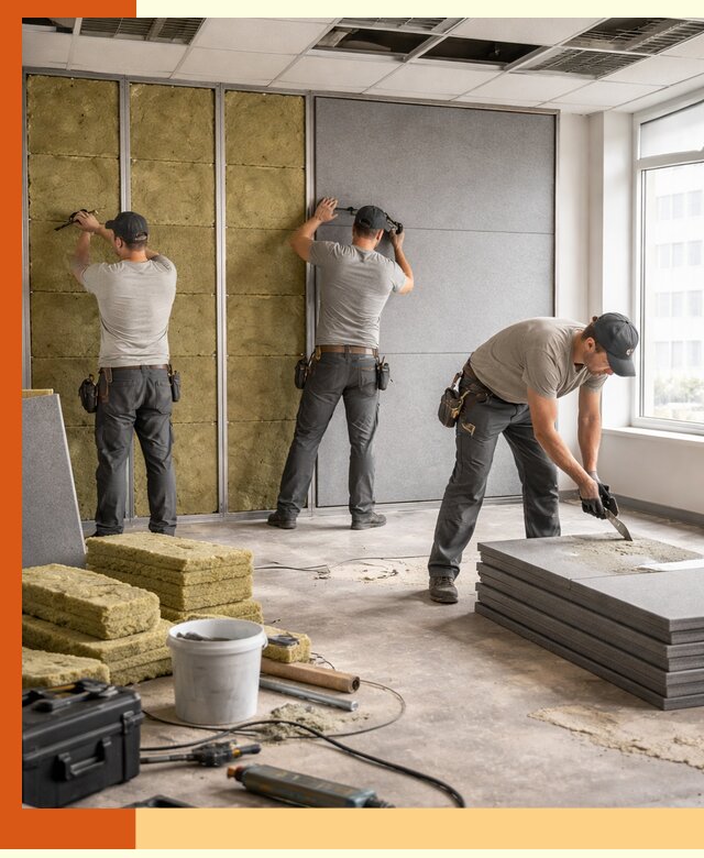 Профессиональная шумоизоляция офисов в Гатчине для комфорта сотрудников