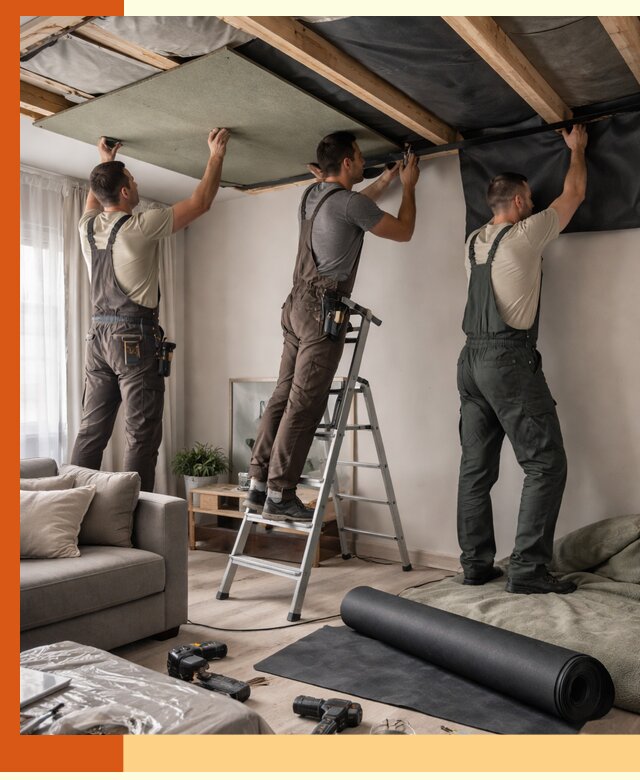 Шумоизоляция потолка в Гатчине — профессиональное устранение шумов