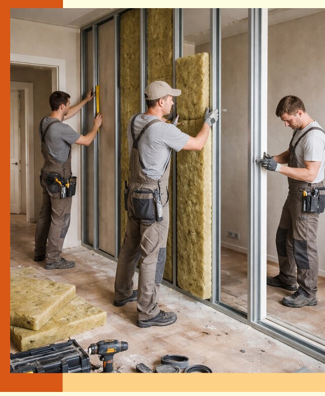 Шумоизоляция межкомнатных перегородок в Гатчине эффективно и надёжно