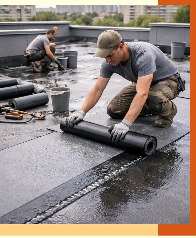 Гидроизоляция плоской кровли в Гатчине от 4624 руб./м2 — профессионально | ТепломастерГтч