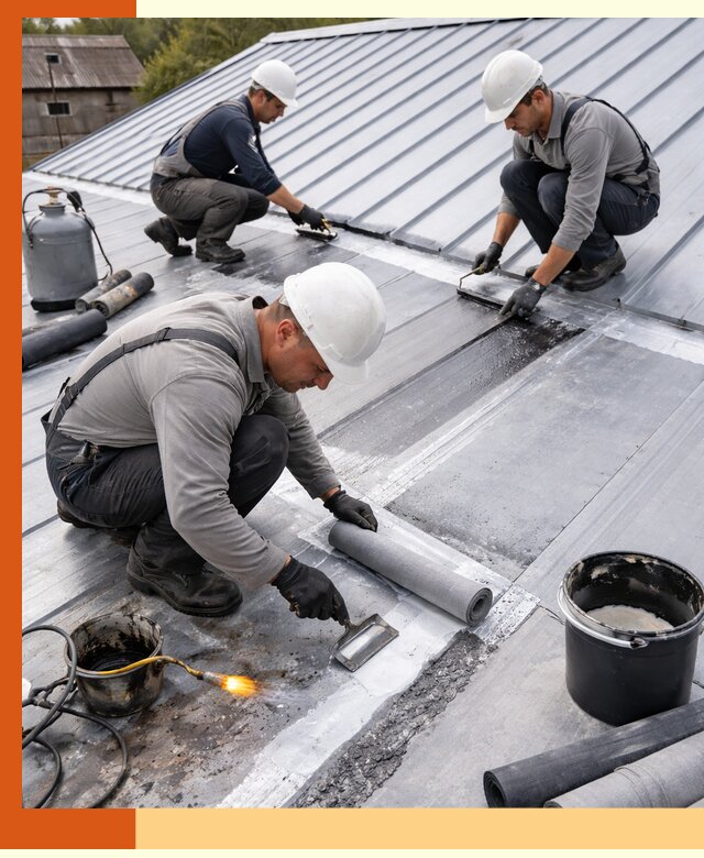 Гидроизоляция металлической кровли с гарантией в Гатчине