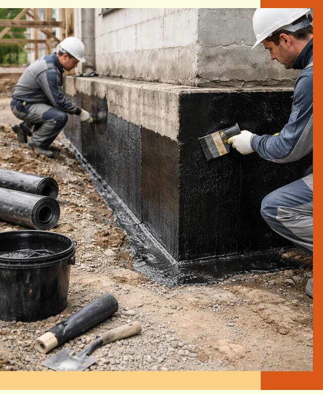 Гидроизоляция фундамента в Гатчине от 1285 руб. — профессионально, под ключ | ТепломастерГтч