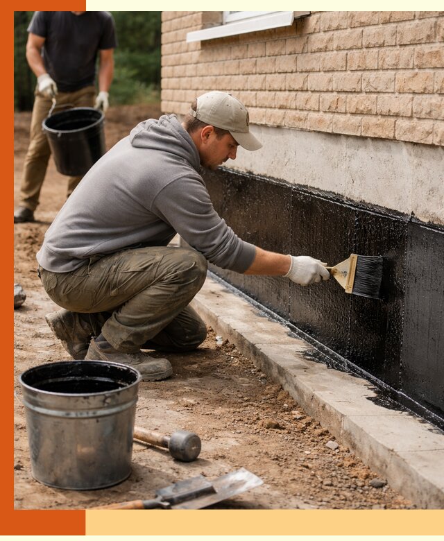Гидроизоляция цоколя домов и зданий в Гатчине эффективными методами