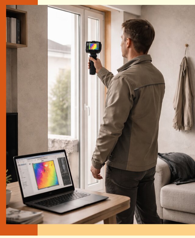 Тепловизионное обследование квартиры в Гатчине для поиска утечек тепла