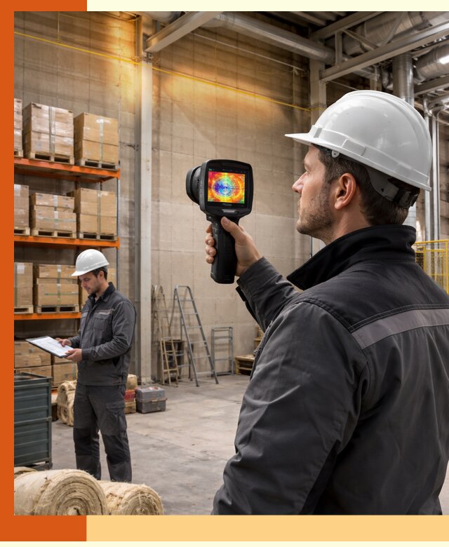 Тепловизионное обследование склада и выявление утечек в Гатчине