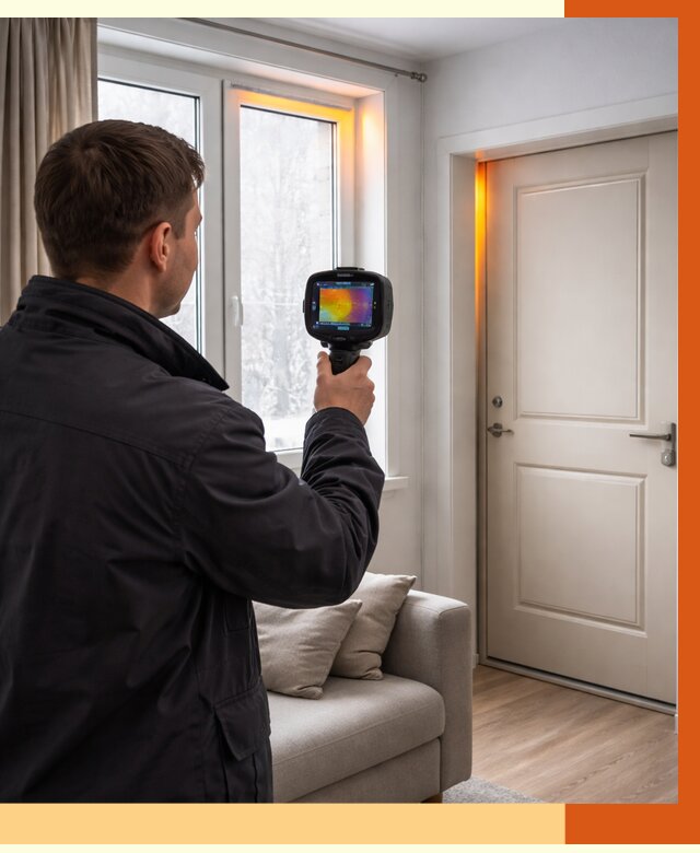 Тепловизионное обследование окон и дверей в Гатчине от 4624 руб. | ТепломастерГтч
