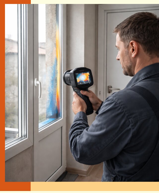 Тепловизионное обследование окон и дверей в Гатчине