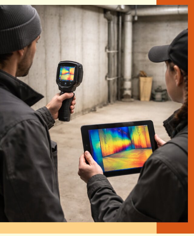 Тепловизионное обследование подвала в Гатчине от 4624 руб. — проверка гидроизоляции | ТепломастерГтч