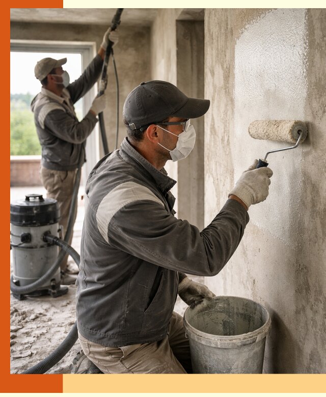 Подготовка поверхности под напыление утеплителя в Гатчине