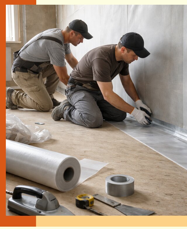 Монтаж пароизоляции для дома и помещений в Гатчине