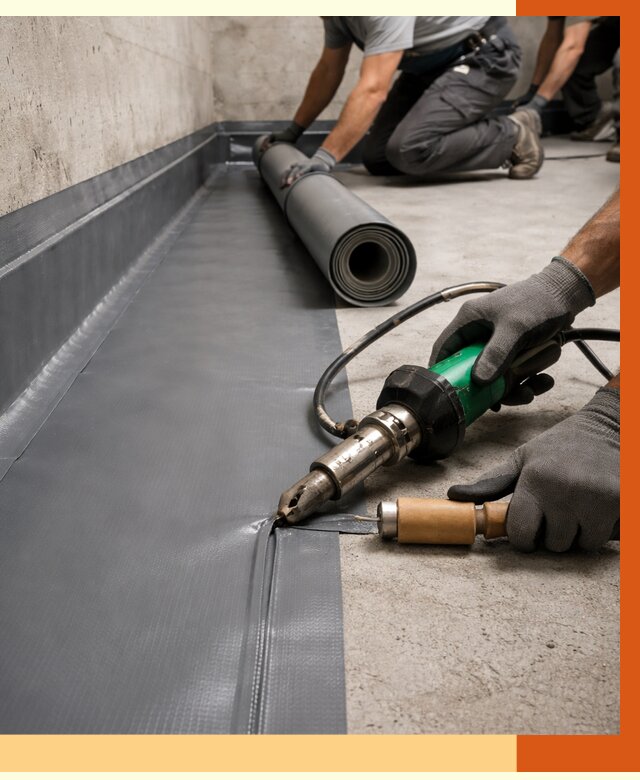 Монтаж гидроизоляционной мембраны в Гатчине от 1022 руб/м2 | ТепломастерГтч