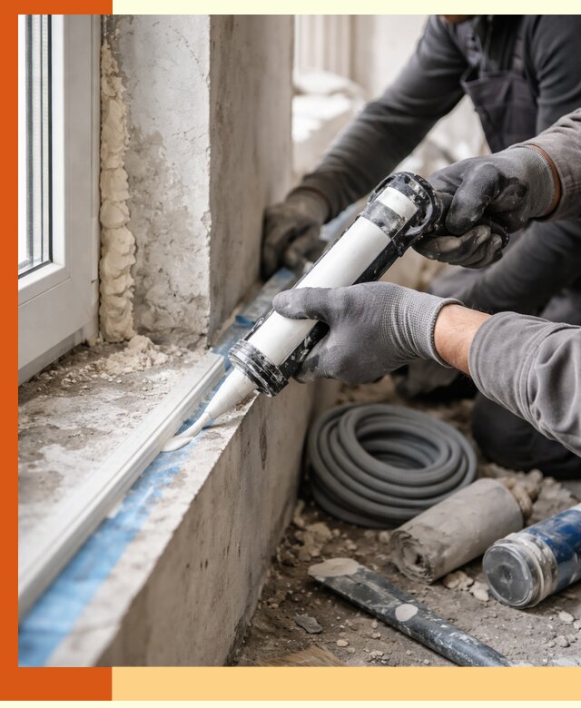 Герметизация стыков и примыканий зданий в Гатчине