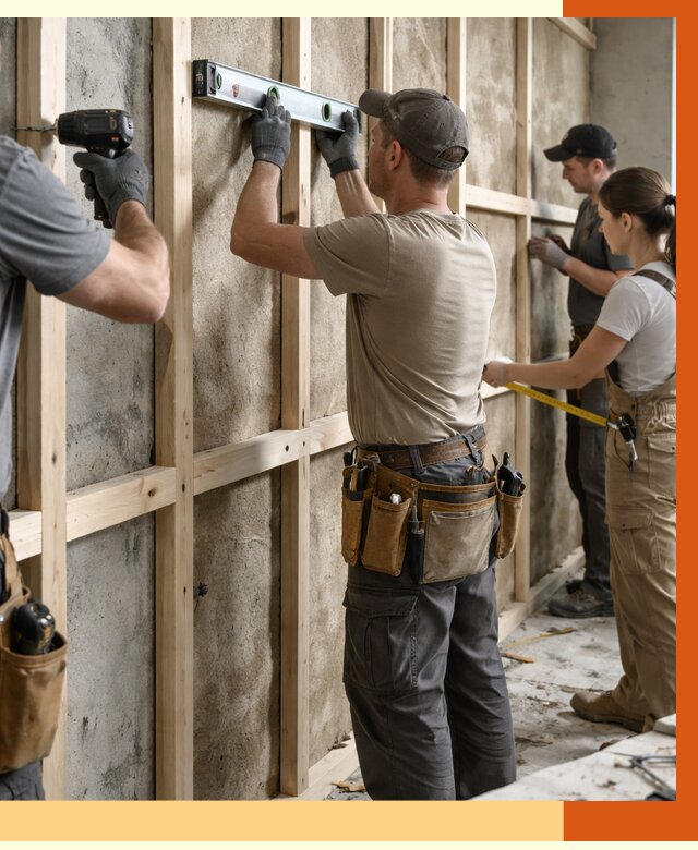 Монтаж обрешетки под утепление в Гатчине от 1182 руб/м² | Заказать у ТепломастерГтч